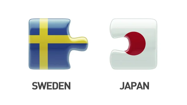 Σουηδία Ιαπωνία παζλ έννοια — Φωτογραφία Αρχείου