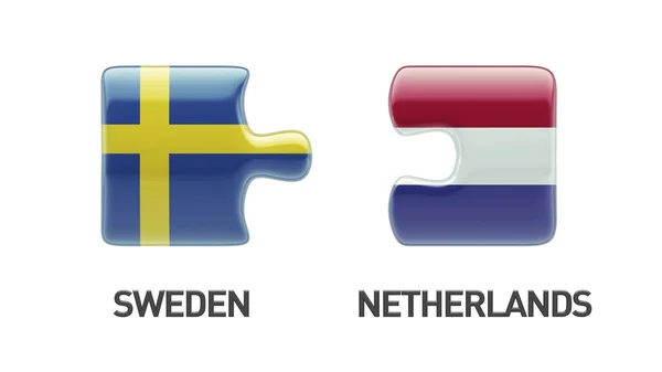 스웨덴 네덜란드 퍼즐 개념 — 스톡 사진