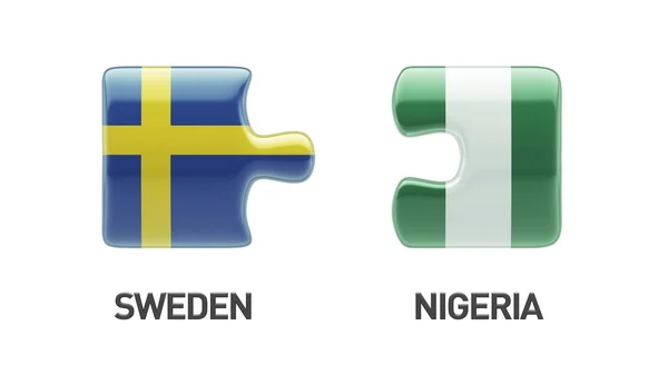 Schweden nigeria puzzle konzept — Stockfoto