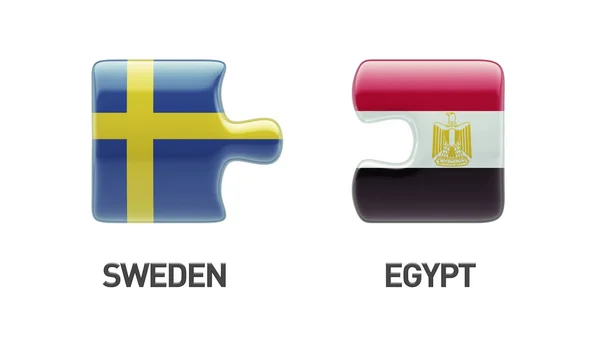 瑞典埃及拼图概念 — 图库照片