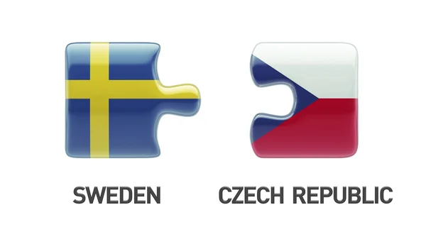 Sverige Tsjekkia - Puzzle – stockfoto