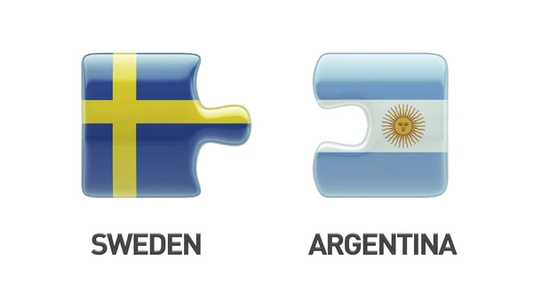 Sverige Argentina pussel koncept — Stockfoto