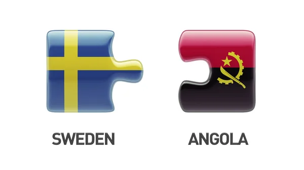 Sweden Angola  Puzzle Concept — Stock Photo, Image