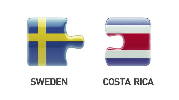 Sweden Costa Rica Puzzle Concept — Stock Photo, Image