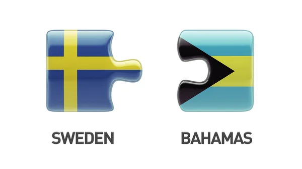 瑞典巴哈马拼图概念 — 图库照片