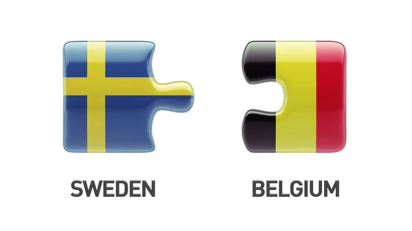 Schweden-belgien puzzle-konzept — Stockfoto