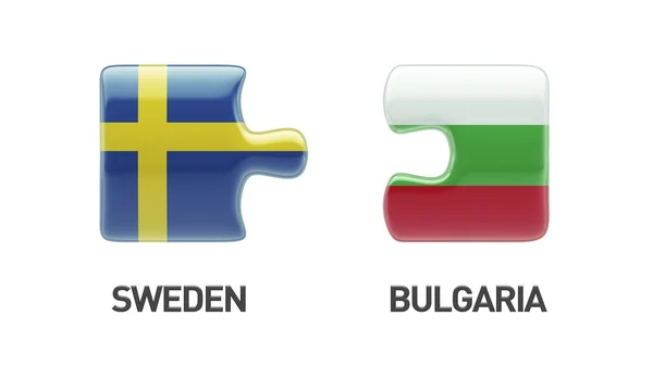 スウェーデン ブルガリア パズル コンセプト — ストック写真
