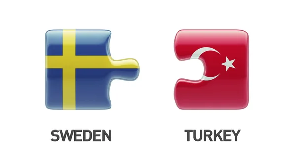 Türkei Schweden Puzzle-Konzept — Stockfoto