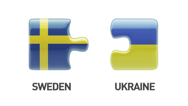 우크라이나 스웨덴 퍼즐 개념 — 스톡 사진