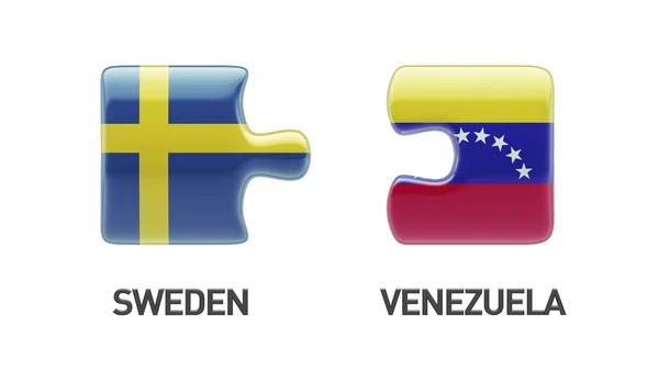 Venezuela Svezia Puzzle Concept — Foto Stock