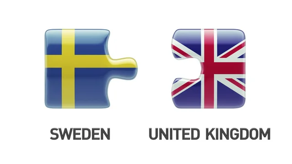Vereinigtes Königreich Schweden Puzzle-Konzept — Stockfoto