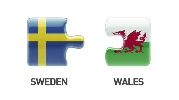 Wales Zweden puzzel Concept — Stockfoto