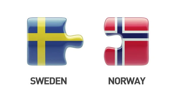 Norwegen Schweden Puzzle-Konzept — Stockfoto