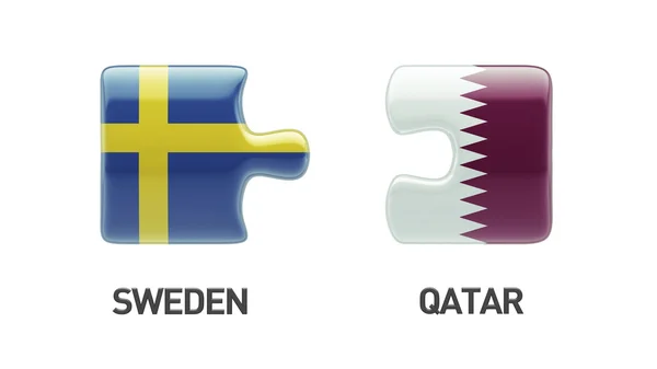 Qatar Suecia Puzzle Concepto —  Fotos de Stock