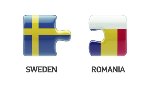 Romania Svezia Puzzle Concept — Foto Stock