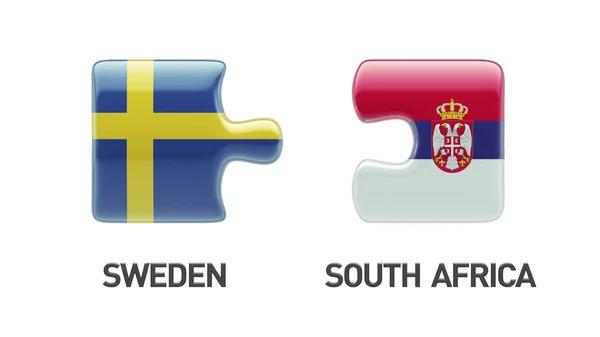 Serbia Sweden  Puzzle Concept — Stock Photo, Image