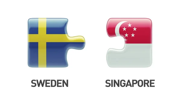Singapore Sweden  Puzzle Concept — Stock Photo, Image