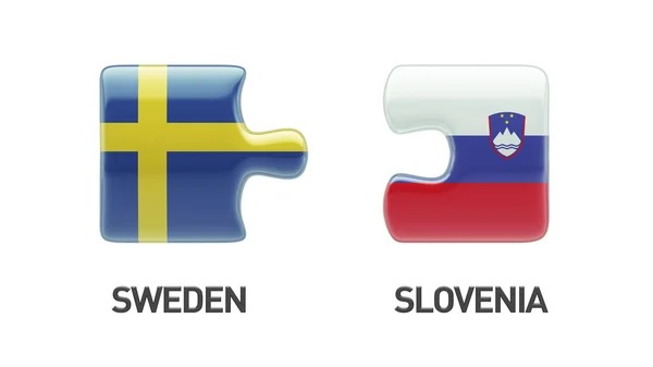 Slovenien Sverige pussel koncept — Stockfoto