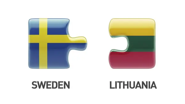 Lituania Svezia Puzzle Concept — Foto Stock