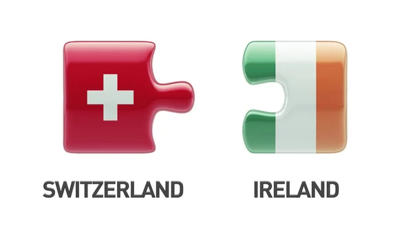 Konsep Puzzle Irlandia Swiss — Stok Foto
