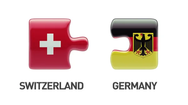 Suiza Alemania Puzzle Concepto — Foto de Stock