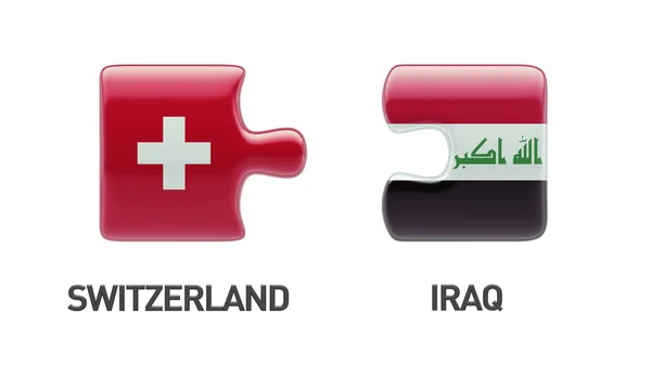 Schweiz irak puzzle konzept — Stockfoto