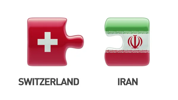 Zwitserland Iran puzzel Concept — Stockfoto