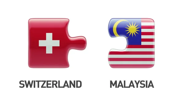 Suiza Malasia Puzzle Concepto — Foto de Stock