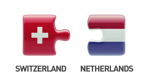 Switzerland Netherlands  Puzzle Concept — Stock Photo, Image