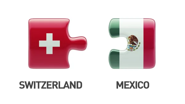 瑞士墨西哥拼图概念 — 图库照片