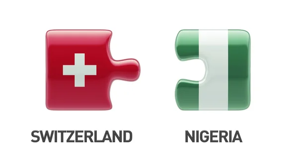 Svizzera Nigeria Puzzle Concept — Foto Stock