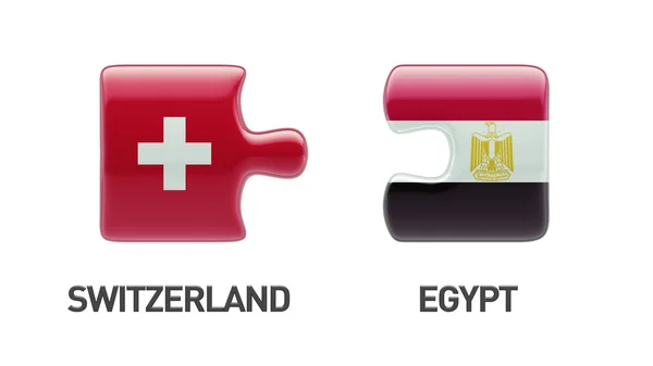 Schweiz Ägypten Puzzle-Konzept — Stockfoto