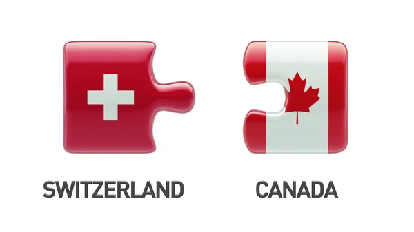 Switzerland Canada  Puzzle Concept — Stock Photo, Image