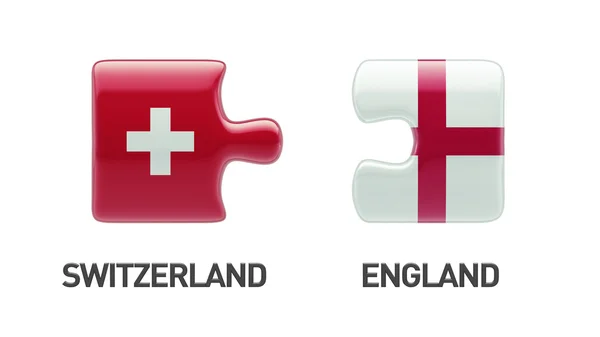 Suíça Inglaterra Puzzle Concept — Fotografia de Stock
