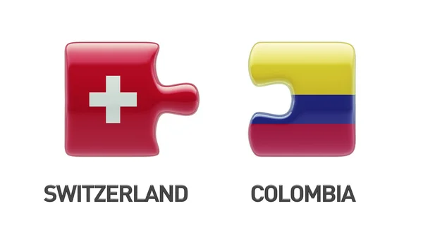 Schweiz Colombia pussel koncept — Stockfoto