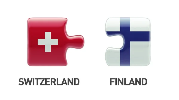 Svizzera Finlandia Puzzle Concept — Foto Stock