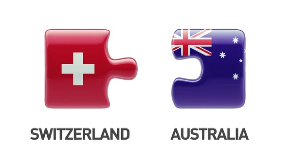 Schweiz Australien pussel koncept — Stockfoto