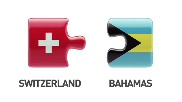 Switzerland Bahamas Puzzle Concept — Stock Photo, Image