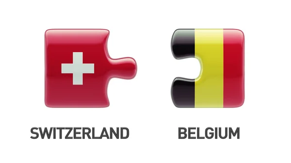 Suiza Bélgica Puzzle Concepto — Foto de Stock
