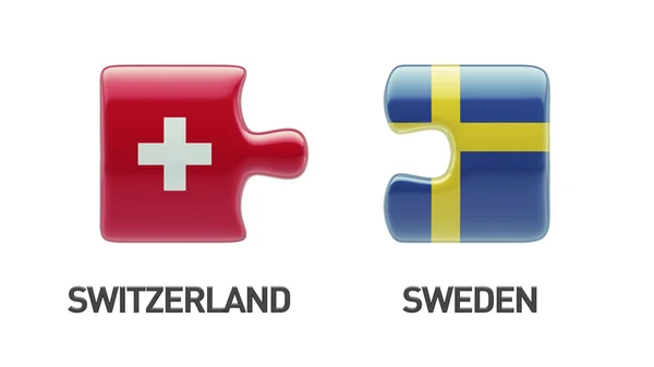 Switzerland Sweden  Puzzle Concept — Stock Photo, Image