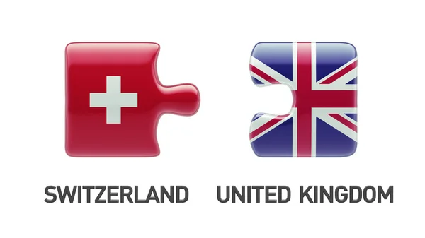 Reino Unido Suiza Puzzle Concept — Foto de Stock