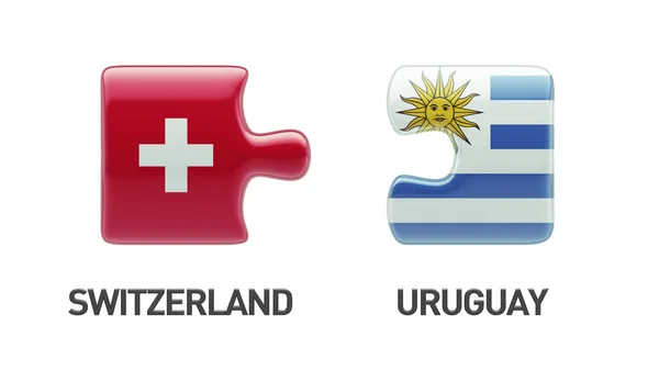 Uruguay Zwitserland puzzel Concept — Stockfoto