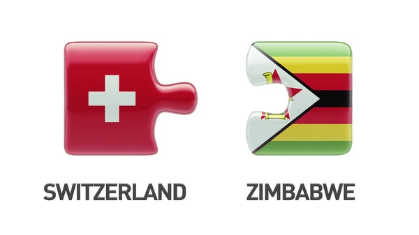 Zimbábue Suíça Puzzle Concept — Fotografia de Stock