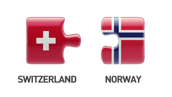 Norwegia Szwajcaria logiczne pojęcia — Zdjęcie stockowe