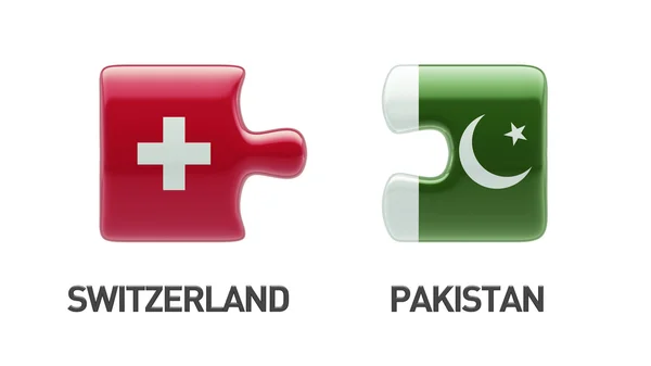 Pákistán Švýcarsko Puzzle koncept — Stock fotografie