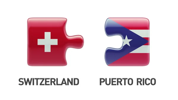 プエルトリコ スイス パズル コンセプト — ストック写真