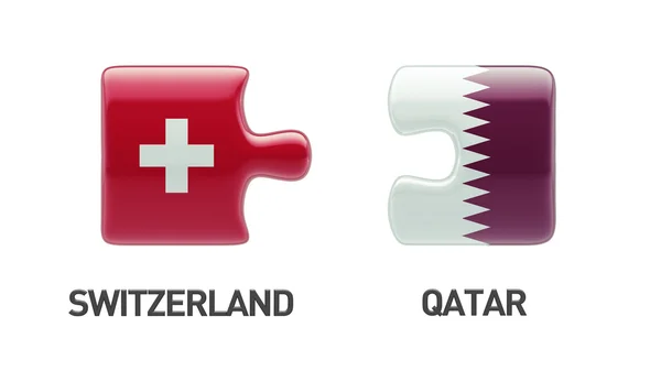 Qatar Schweiz Puzzle-Konzept — Stockfoto