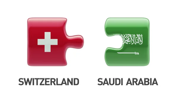 Saoedi-Arabië Zwitserland puzzel Concept — Stockfoto