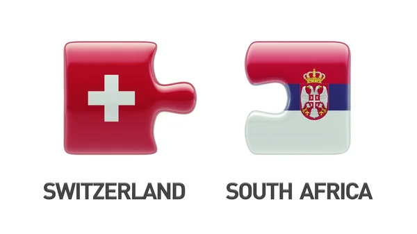 Serbia Svizzera Puzzle Concept — Foto Stock