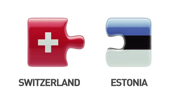 爱沙尼亚瑞士拼图概念 — 图库照片